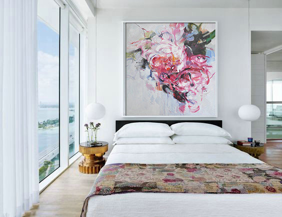 Abstract Flower Oil Painting Large Size Modern Wall Art #ABS0A7